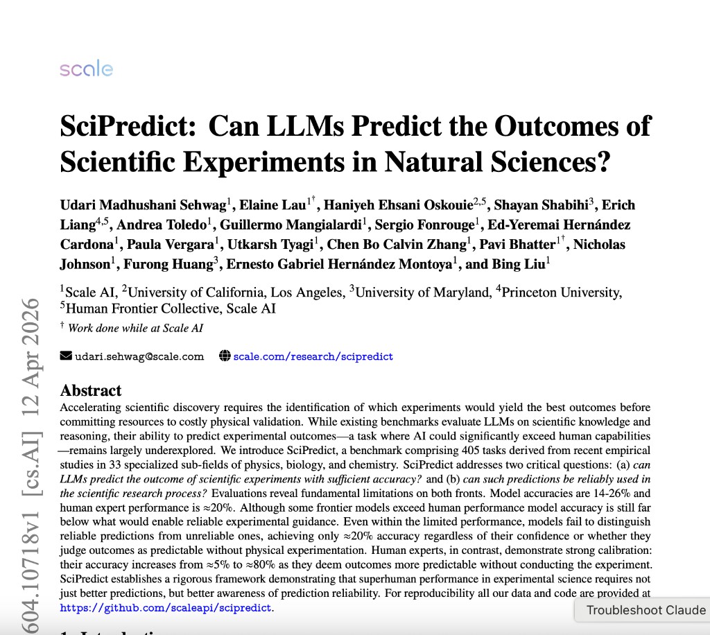 SciPredict: Can LLMs Predict the Outcomes of Scientific Experiments in Natural Sciences?